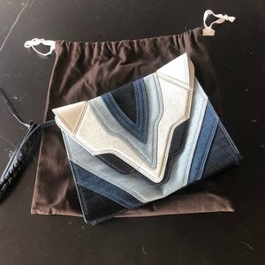 Elena Ghisellini Clutch - Denim Patchwork